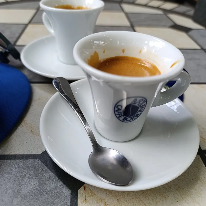 Espresso cups on the terrace